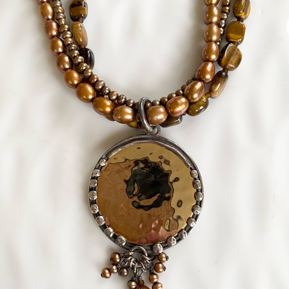 Silpada Multi Stand Pearl Necklace 17 to 19” inches N 1838 Luxury Statement! - Picture 2 of 7